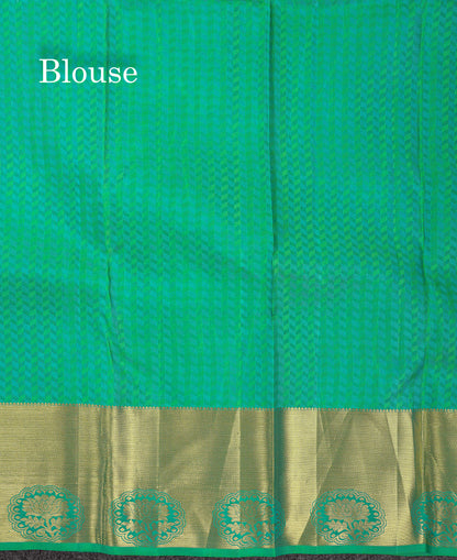 Beautiful Rexona Green Menakari Work Bridal Pure Kanjivaram Silk Saree With Traditional Border