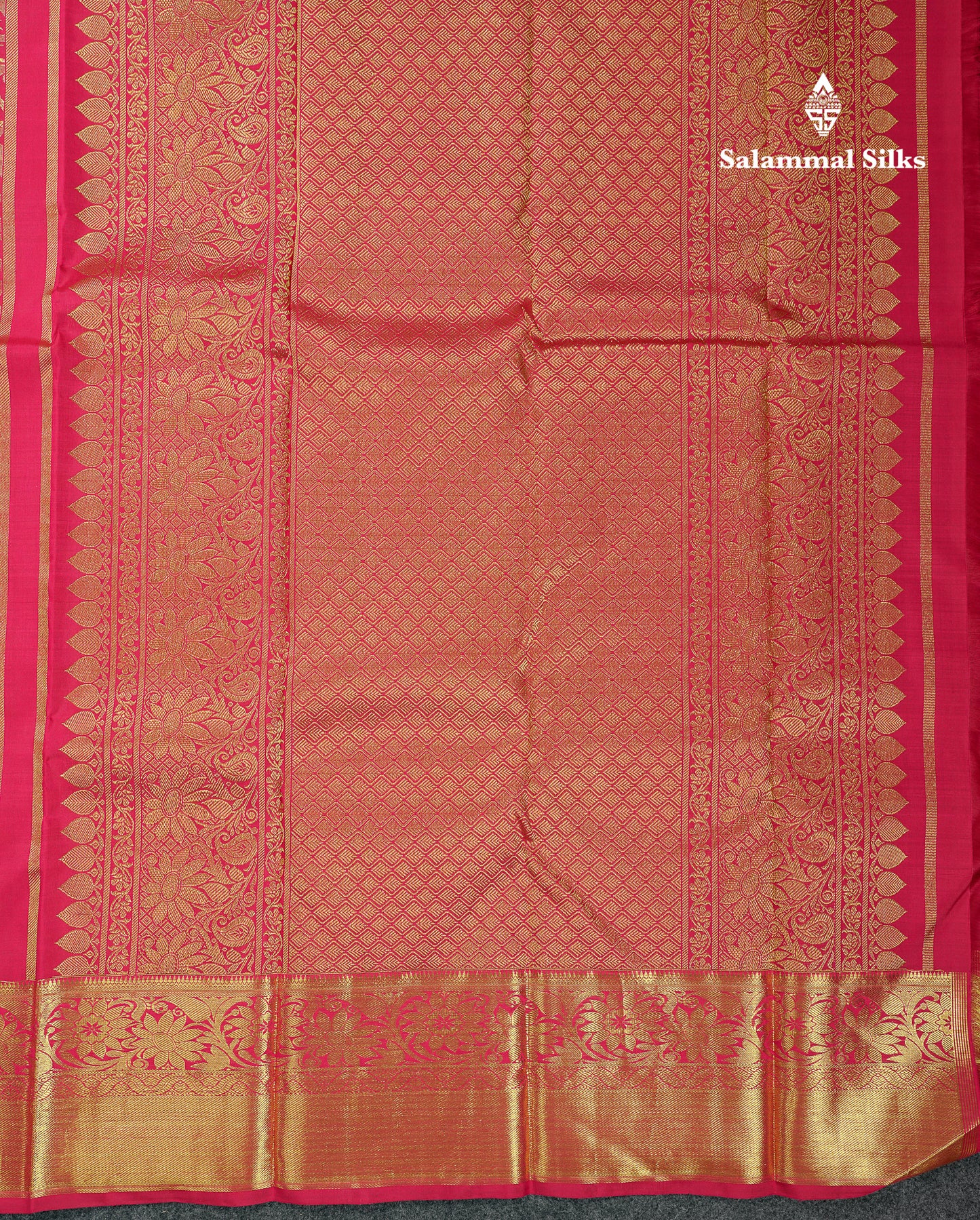 Beautiful Rani Pink Bridal Pure Kanjivaram Silk Saree With Traditional Border