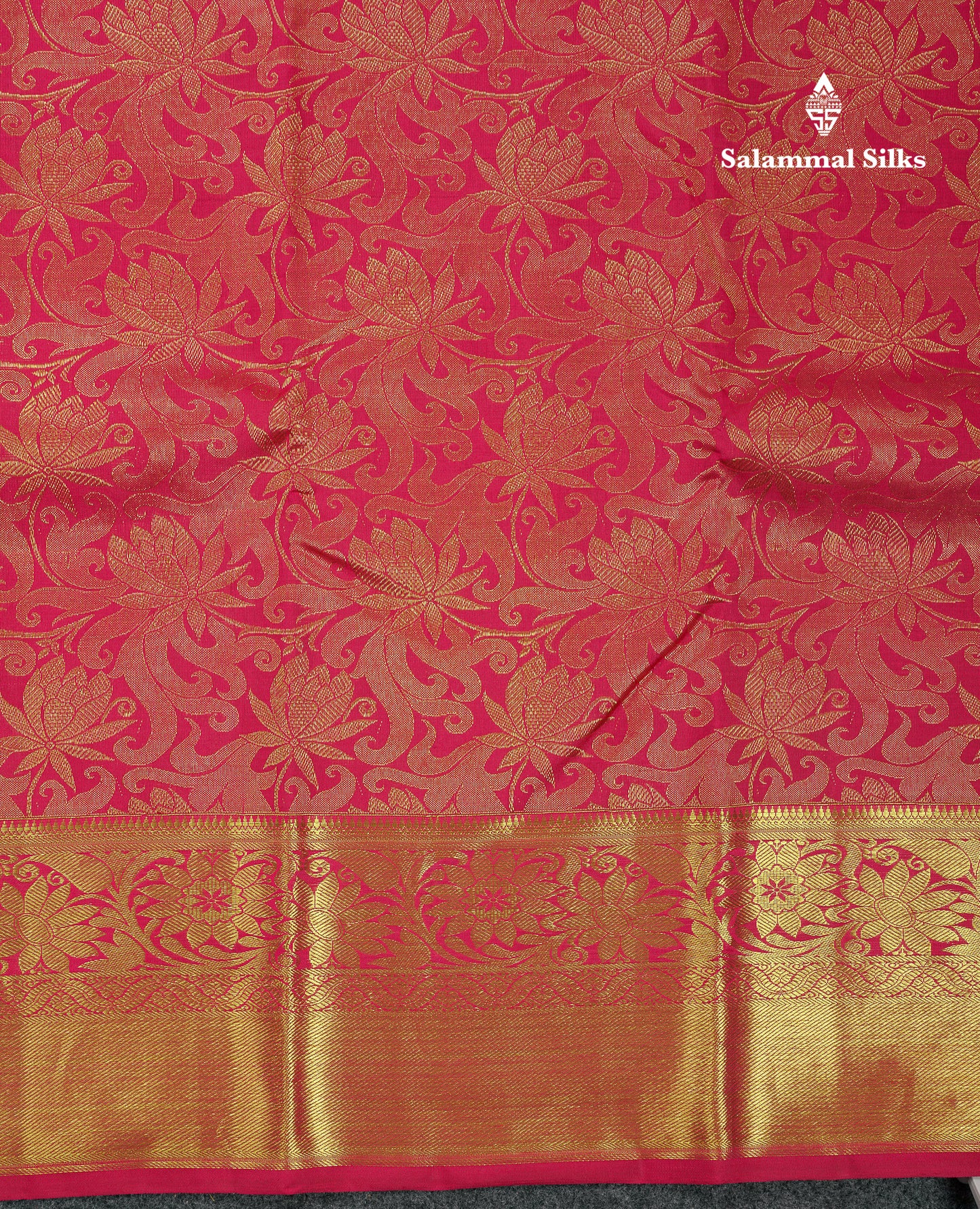 Beautiful Rani Pink Bridal Pure Kanjivaram Silk Saree With Traditional Border