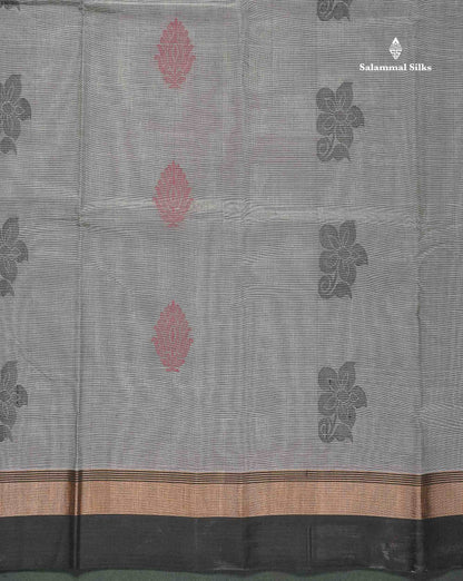 Handloom Pure Cotton Saree -  Mustard Yellow Colour Body With Contrast Black Border