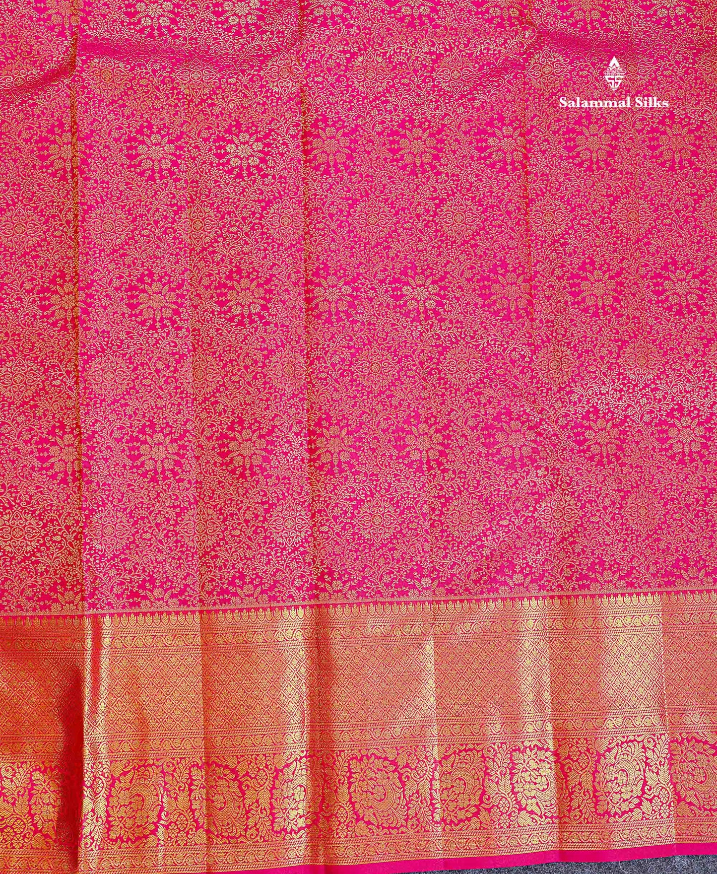 Bridal Pure Kanjivaram Silk Saree - Pink Colour Body With Traditional Evening Morning Border
