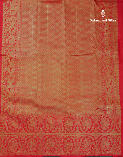 Beautiful Chilly Red Menakari Work Bridal Pure Kanjivaram Silk Saree With Fancy Border