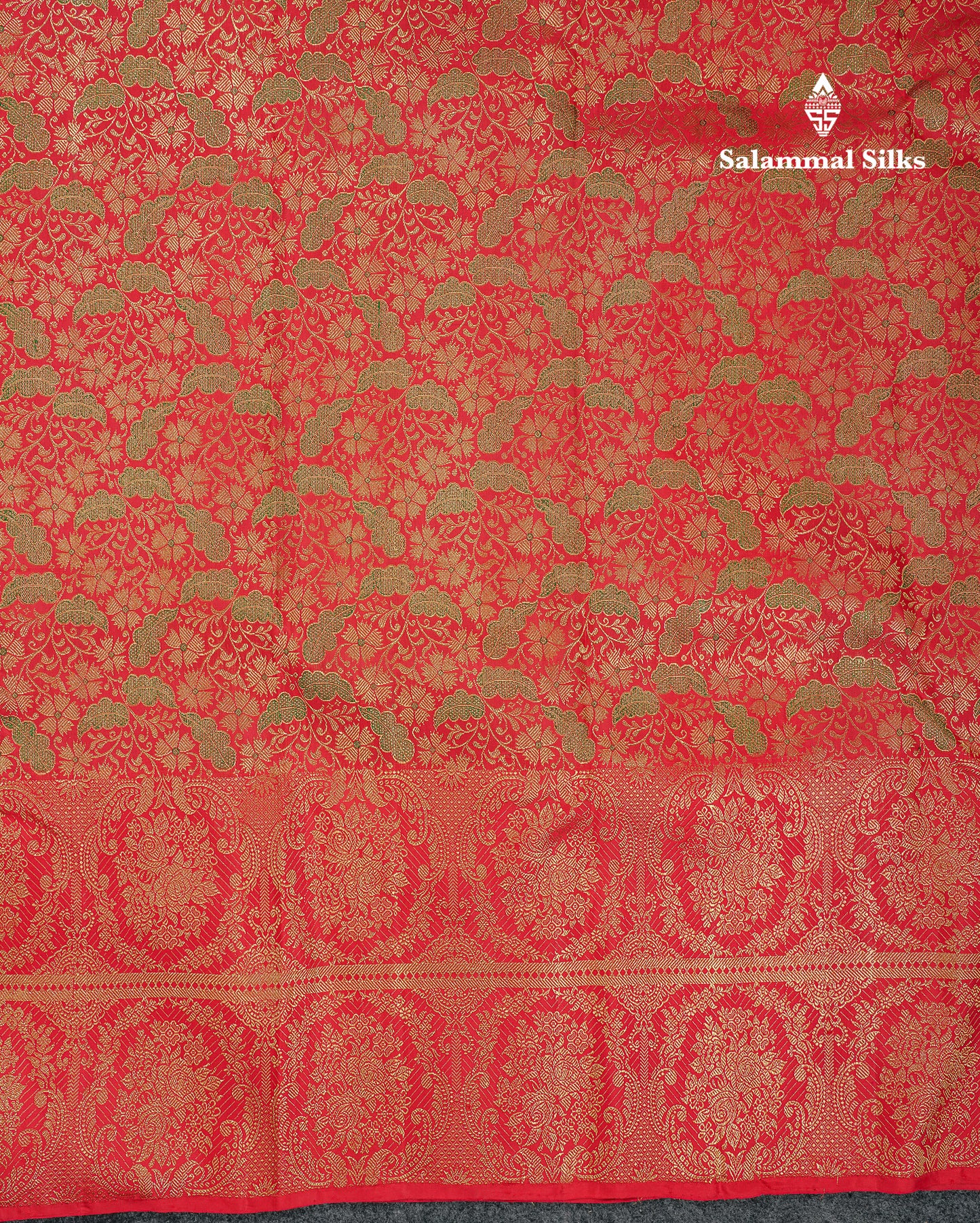 Beautiful Chilly Red Menakari Work Bridal Pure Kanjivaram Silk Saree With Fancy Border