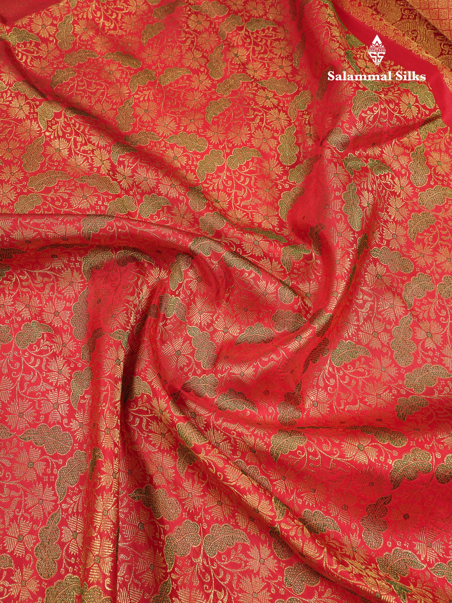 Beautiful Chilly Red Menakari Work Bridal Pure Kanjivaram Silk Saree With Fancy Border