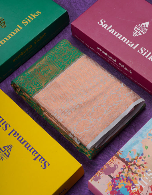 Beautiful Saffire Green Semi Silk Saree With Contrast Grey White Evening Morning Border