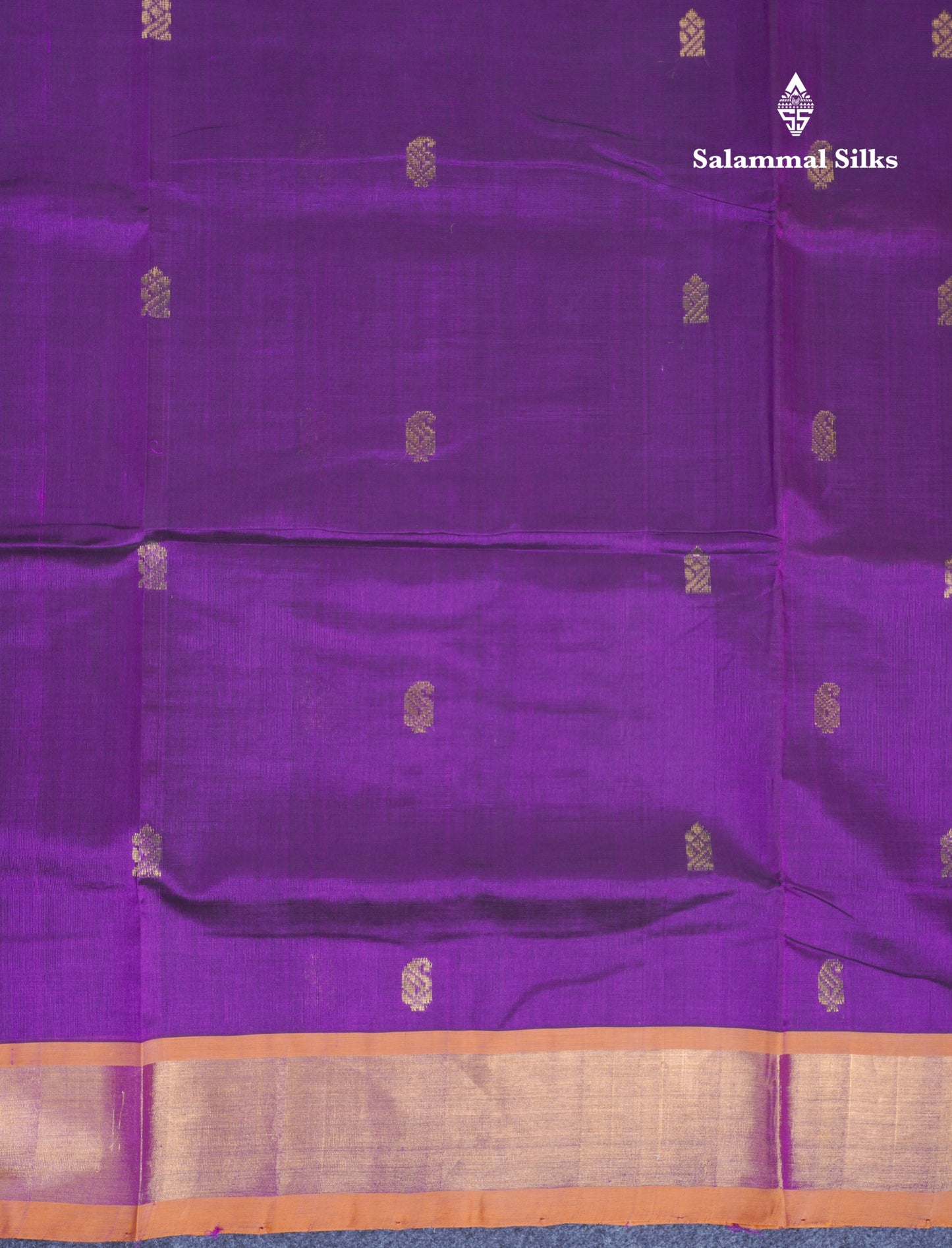 Dark Purple Pure Silk Cotton Saree With Mustard Yellow Blouse