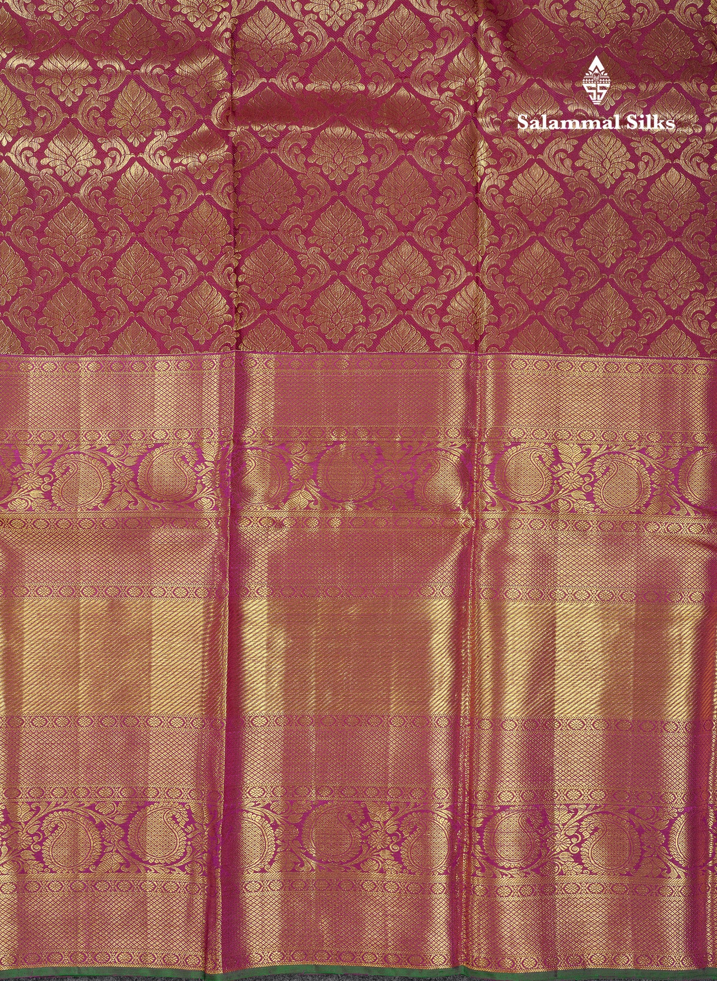 Beautiful Magenta Bridal Pure Kanjivaram Silk Saree With Traditional Evening Morning Border