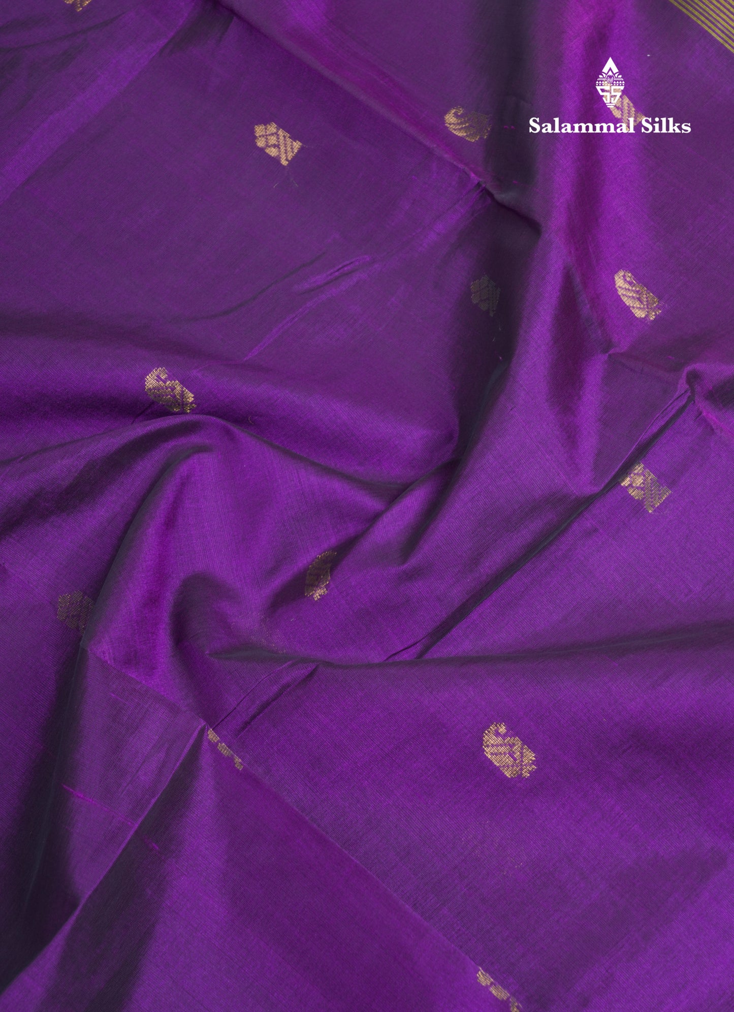 Dark Purple Pure Silk Cotton Saree With Mustard Yellow Blouse