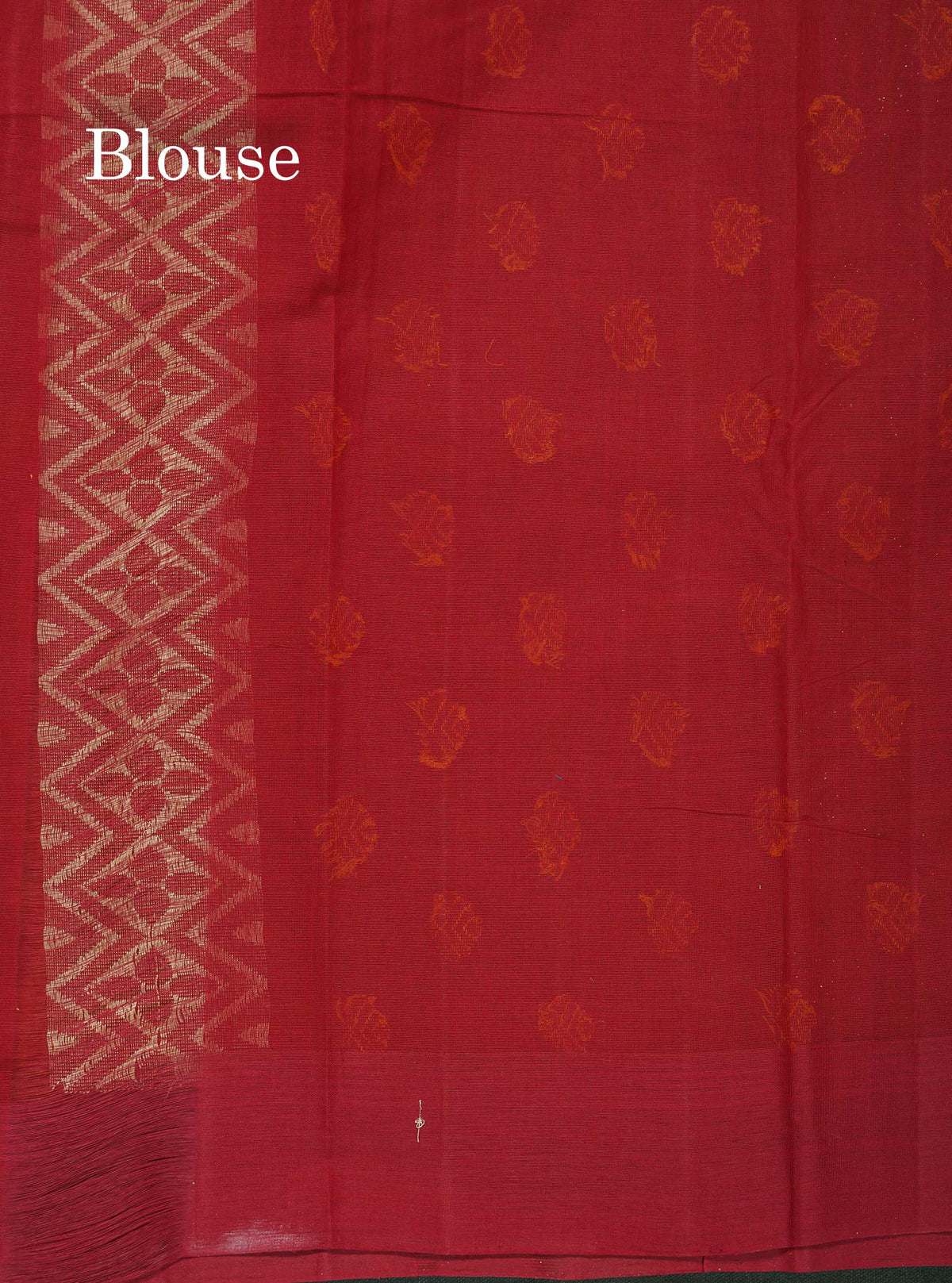 Handloom Pure Cotton Saree -  Brown Colour Body Thread Butta With Contrast Sandal Border