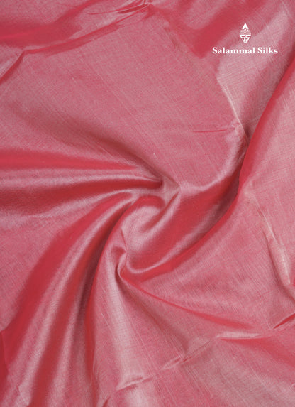 Onion Pink Pure Silk Cotton Saree With Contrast Light Green Blouse