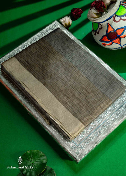 Light Elaichi Green Silver Zari Lines Linen Cotton Mix Fancy Saree With Blouse