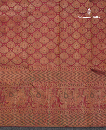 Beautiful Dark Maroon Menakari Work Bridal Pure Kanjivaram Silk Saree With Traditional Border