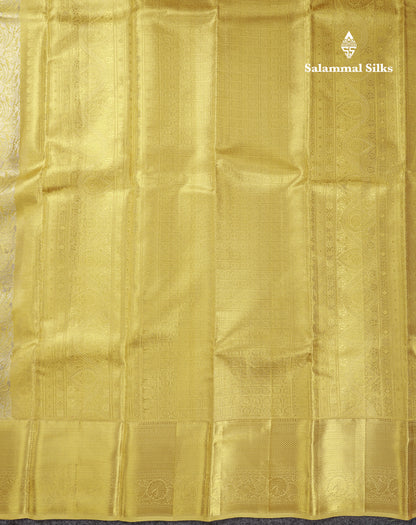 Beautiful Gold Tissue Bridal Pure Kanjivaram Silk Saree With Traditional Border