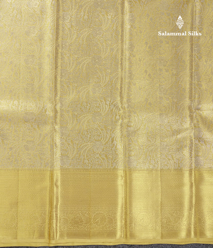 Beautiful Gold Tissue Bridal Pure Kanjivaram Silk Saree With Traditional Border