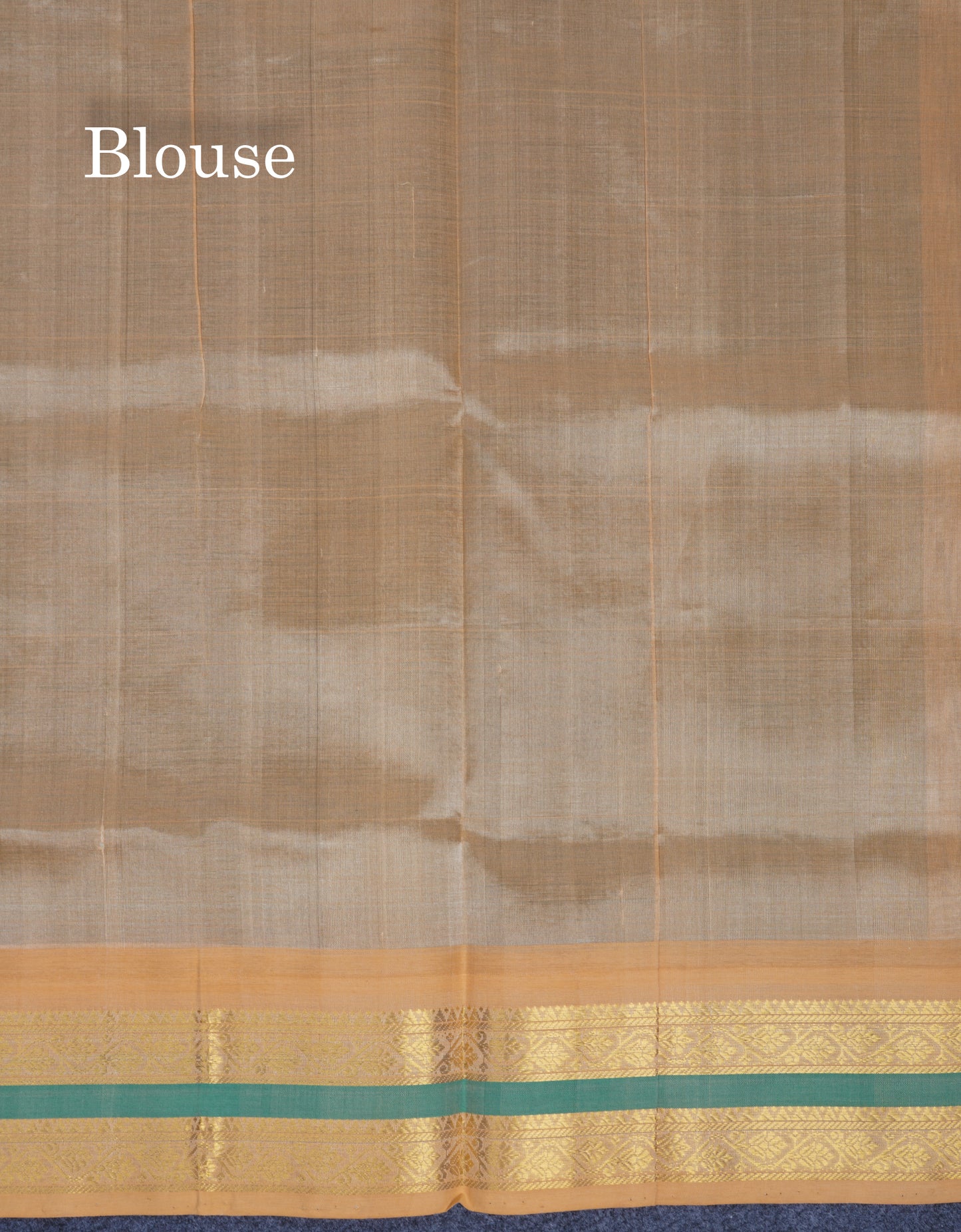 Bottle Green Plain Pure Silk Cotton Saree With Contrast Light Orange Traditional Border