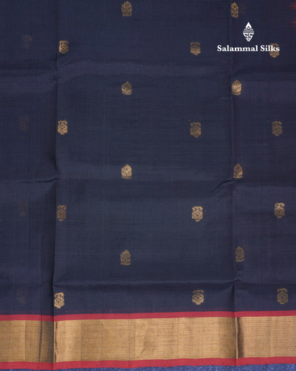 Black Pure Silk Cotton Saree With Contrast Pink Blouse