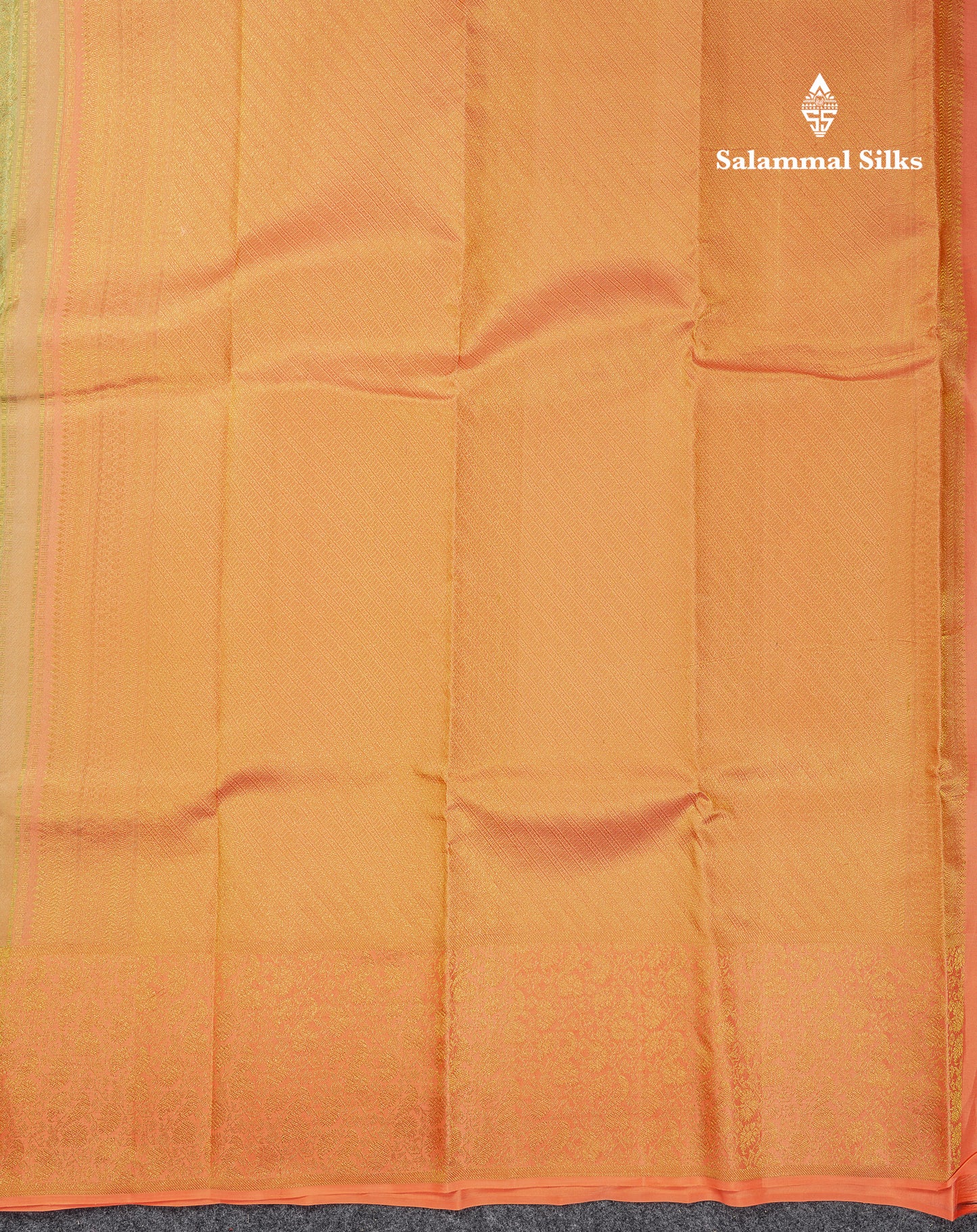 Beautiful Pista Green Bridal Pure Kanjivaram Silk Saree With Contrast Light Orange Fancy Border