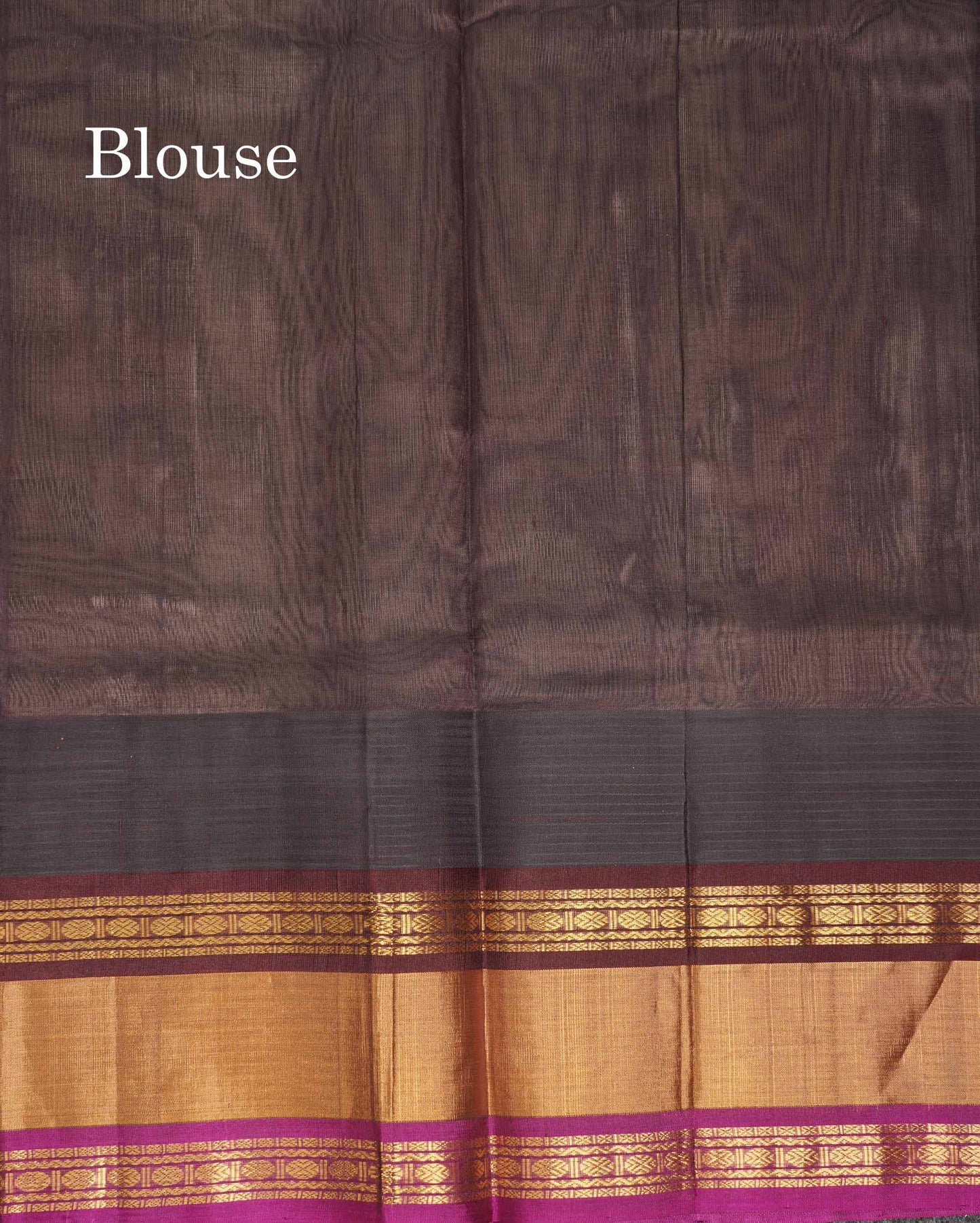 Beautiful Light Chocolate Plain Pure Silk Cotton Saree With Contrast Dark Brown Traditional Rettapet Border