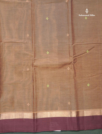 Handloom Pure Cotton Saree -  Half White Colour Body With Contrast Sandal Border