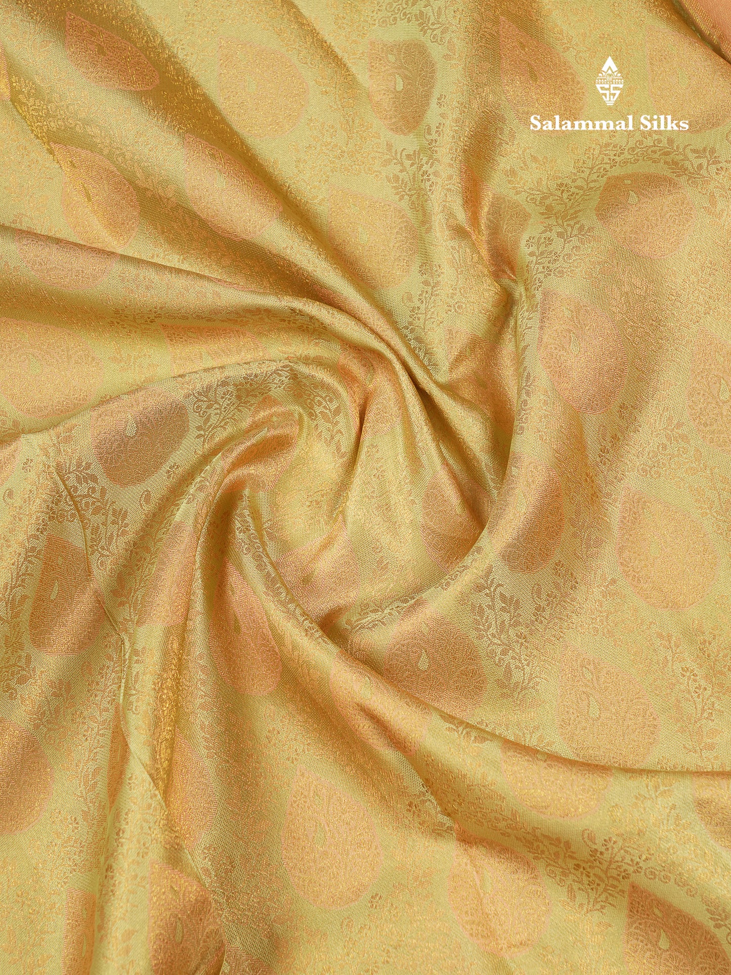Beautiful Pista Green Bridal Pure Kanjivaram Silk Saree With Contrast Light Orange Fancy Border