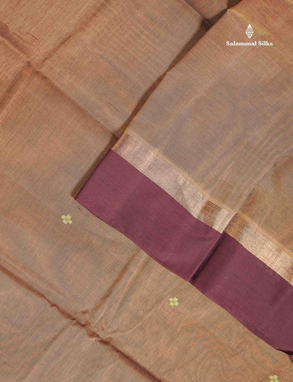 Handloom Pure Cotton Saree -  Half White Colour Body With Contrast Sandal Border