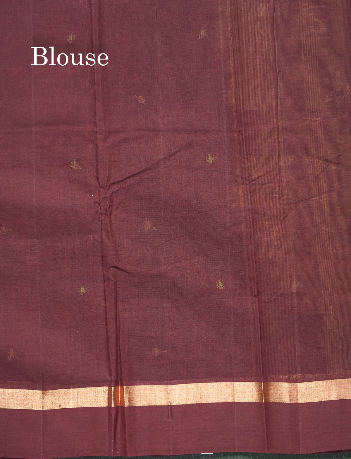 Handloom Pure Cotton Saree -  Half White Colour Body With Contrast Sandal Border