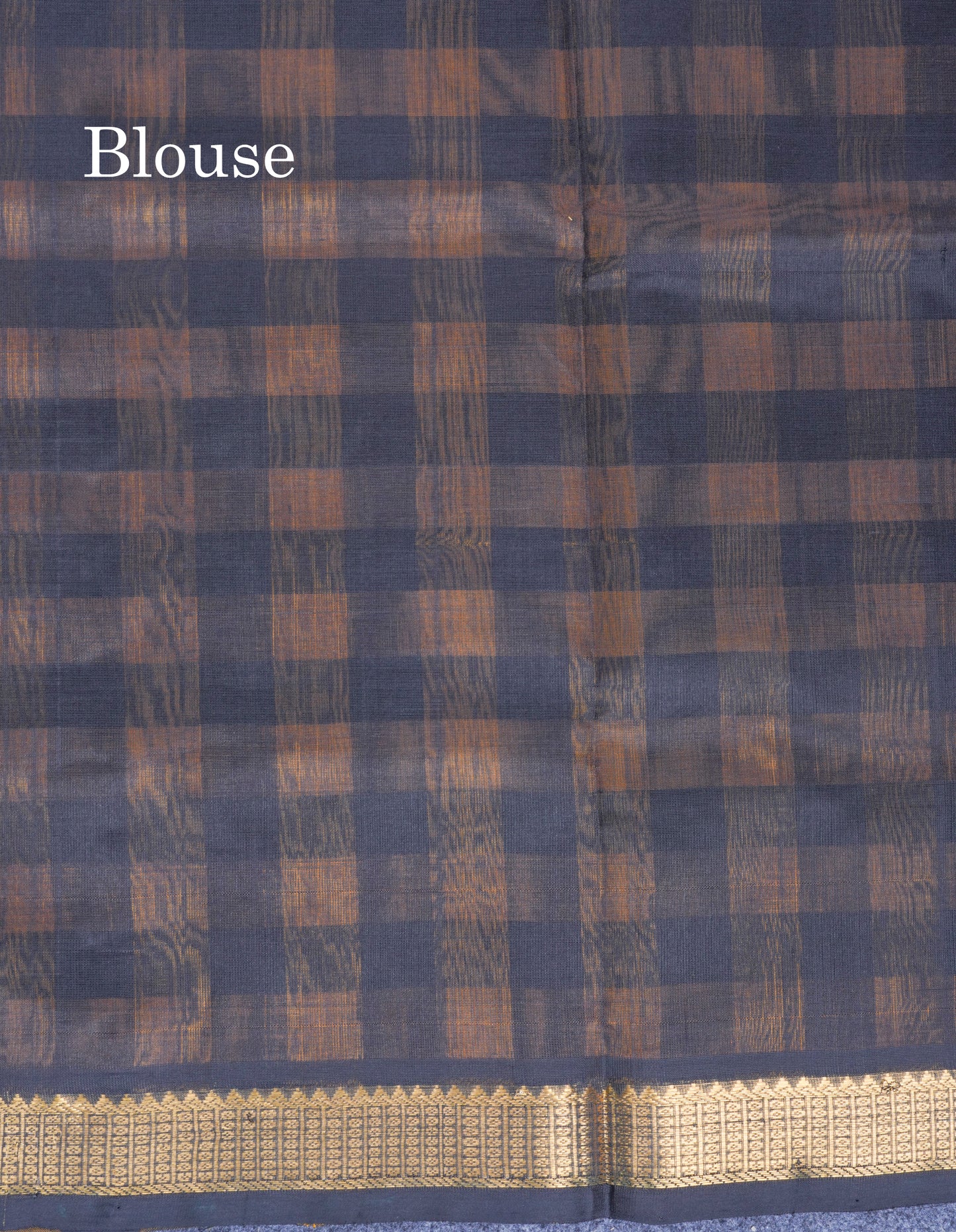 Beautiful Paalum Pazham Checks Pure Silk Cotton Saree With Contrast Black Blouse