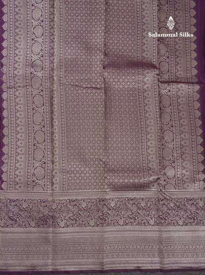 Beautiful Light Pink Menakari Work Bridal Pure Kanjivaram Silk Saree With Contrast Dark Purple Traditional Evening Morning Border