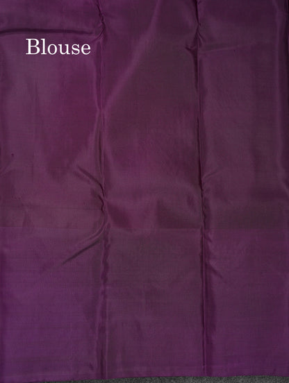Beautiful Light Pink Menakari Work Bridal Pure Kanjivaram Silk Saree With Contrast Dark Purple Traditional Evening Morning Border