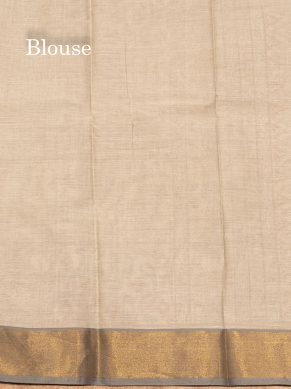 Pastel Blue Colour Printed Pure Cotton Saree With Ribbon Border