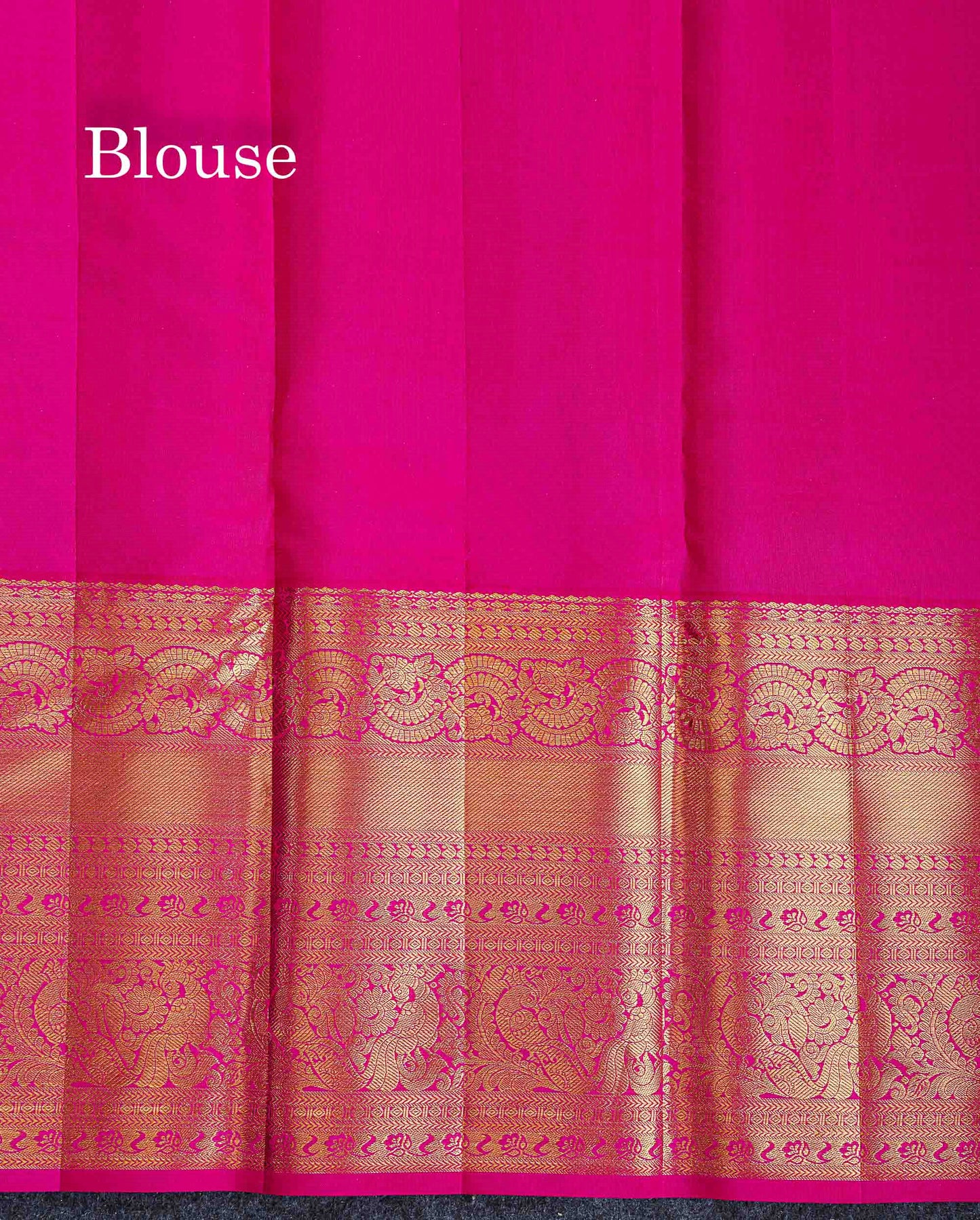 Bridal Pure Kanjivaram Silk Saree - Navy Blue Colour Body With Contrast Pink Traditional Evening Morning Border