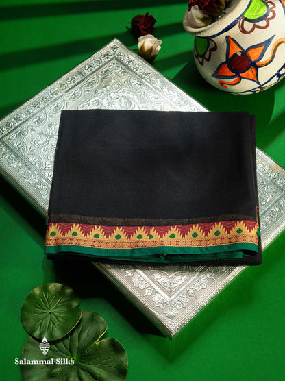 Violet Beautiful Pure Cotton With Tread Work Temple Border
