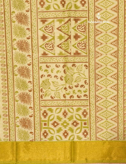 Pastel Blue Colour Printed Pure Cotton Saree With Ribbon Border