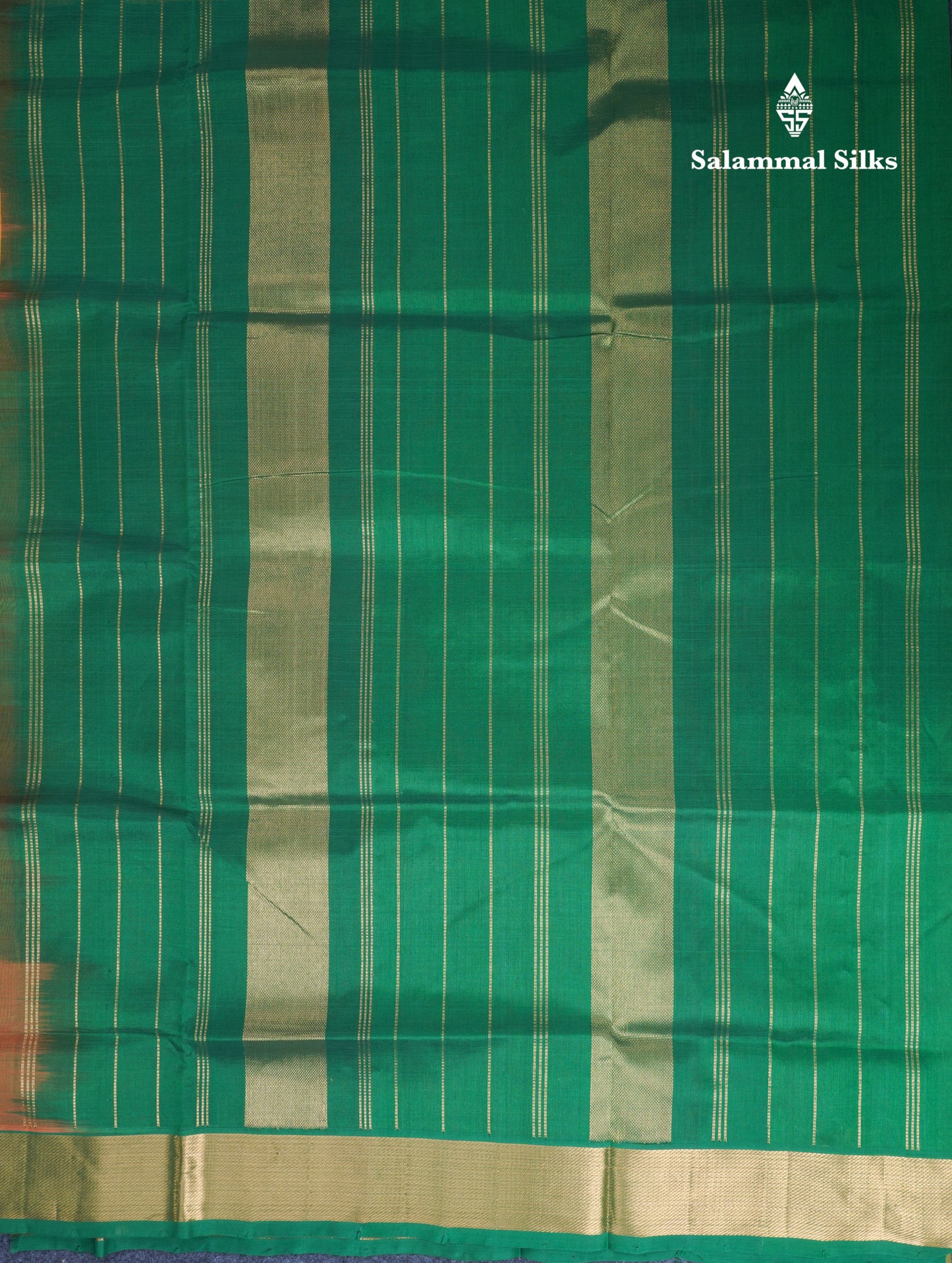 Mango Yellow Plain Pure Silk Cotton Saree With Contrast Bottle Green Blouse