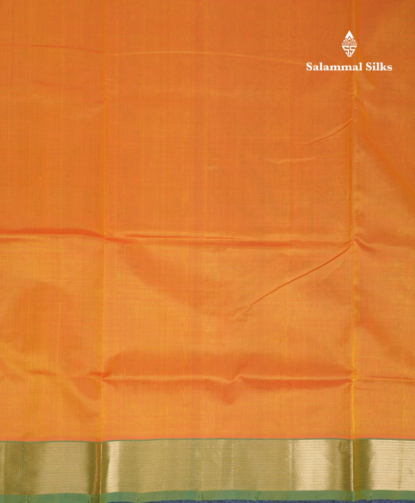 Mango Yellow Plain Pure Silk Cotton Saree With Contrast Bottle Green Blouse