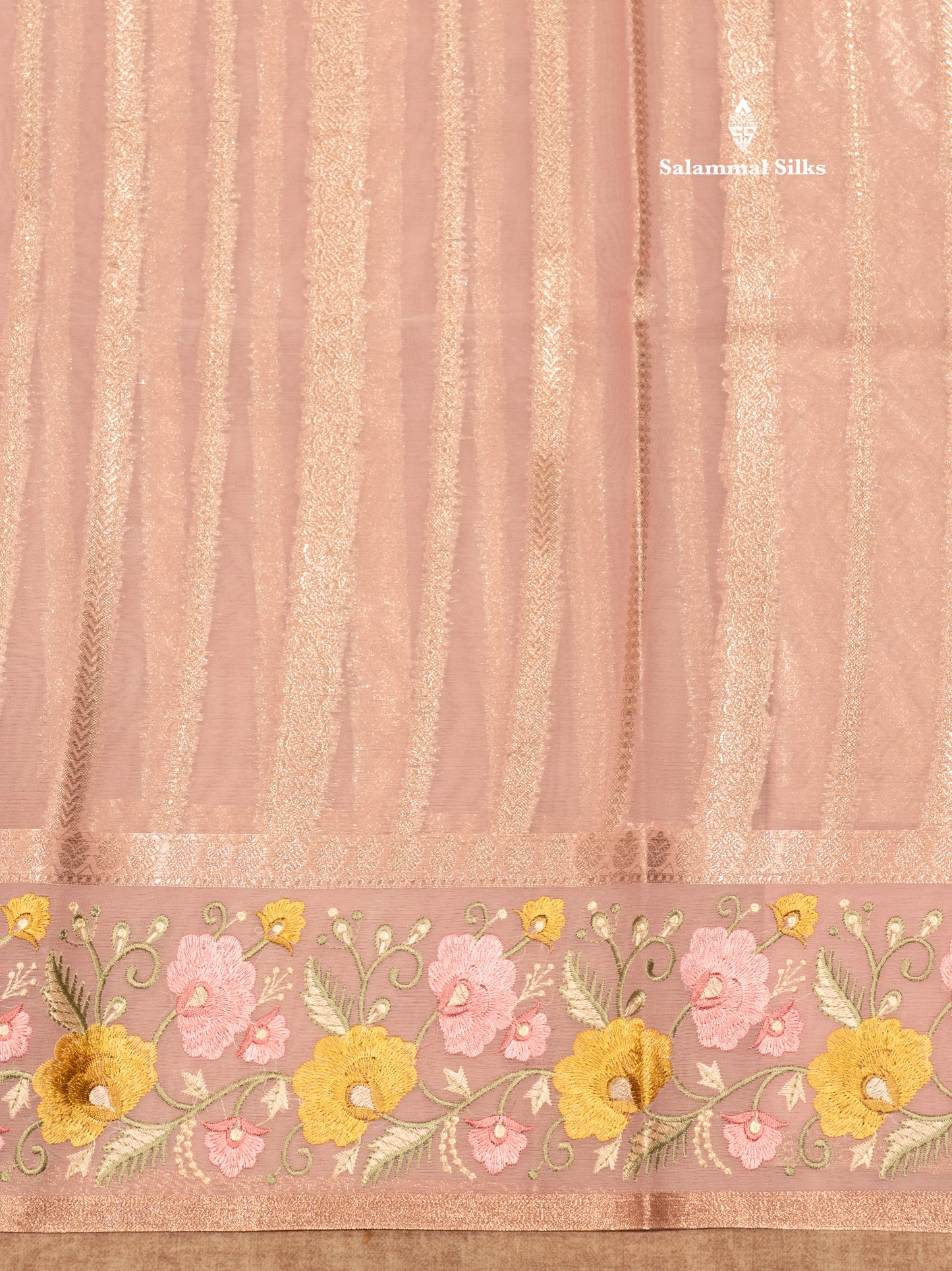 Pista Green Colour Semi Organza Saree With Embroidery Border