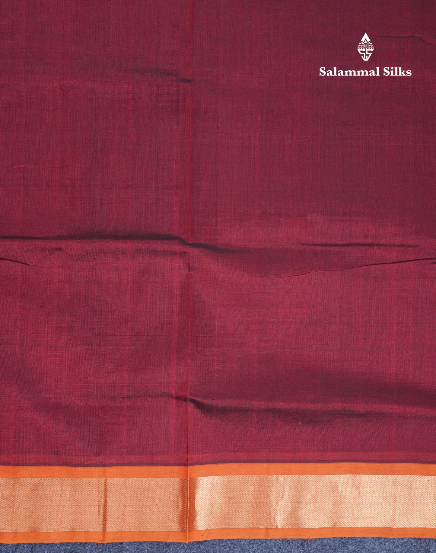 Dark Maroon Plain Pure Silk Cotton Saree With Contrast Mustard Yellow Blouse