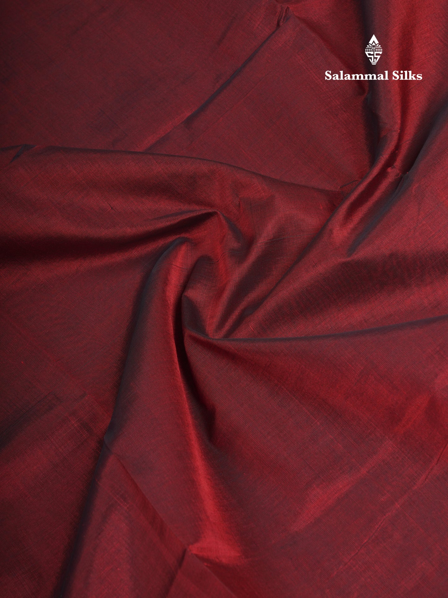 Dark Maroon Plain Pure Silk Cotton Saree With Contrast Mustard Yellow Blouse