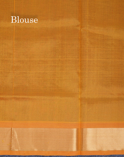 Dark Maroon Plain Pure Silk Cotton Saree With Contrast Mustard Yellow Blouse