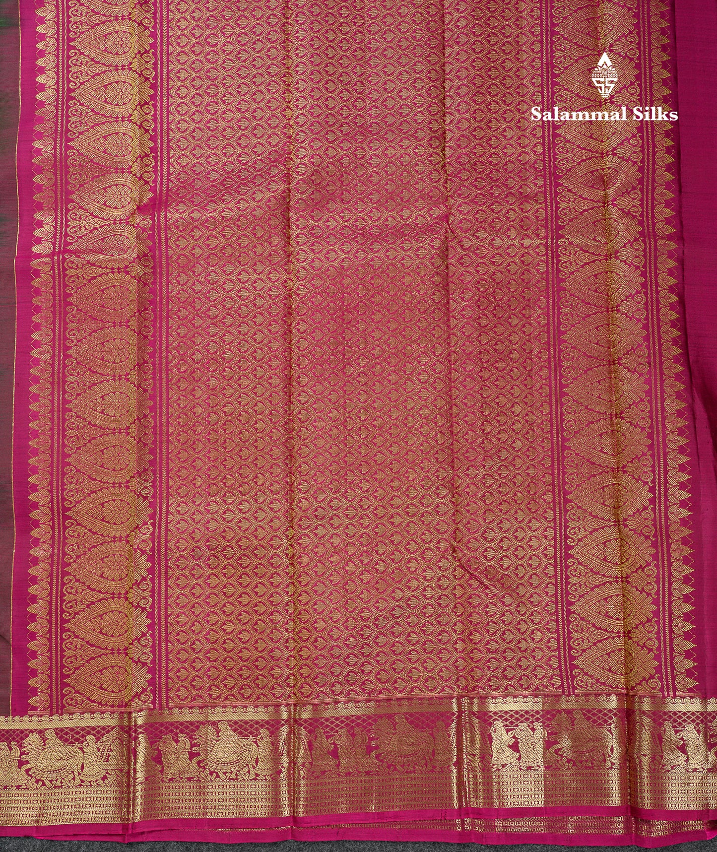 Beautiful Maroon Pure Kanjivaram Silk Saree With Contrast Chilly Red Traditional Pallaku Border
