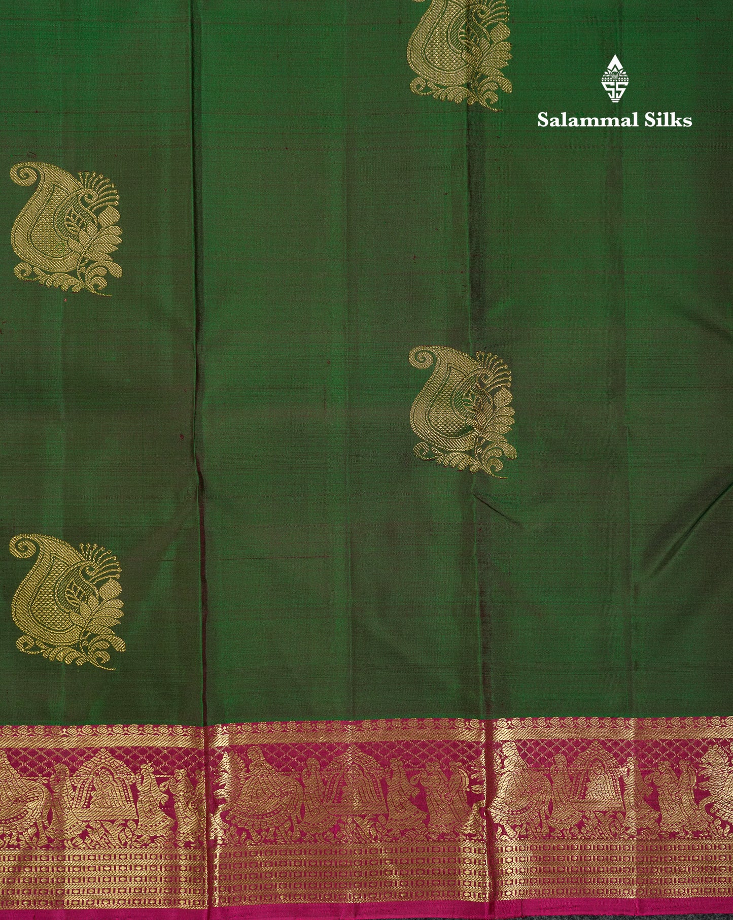 Beautiful Maroon Pure Kanjivaram Silk Saree With Contrast Chilly Red Traditional Pallaku Border