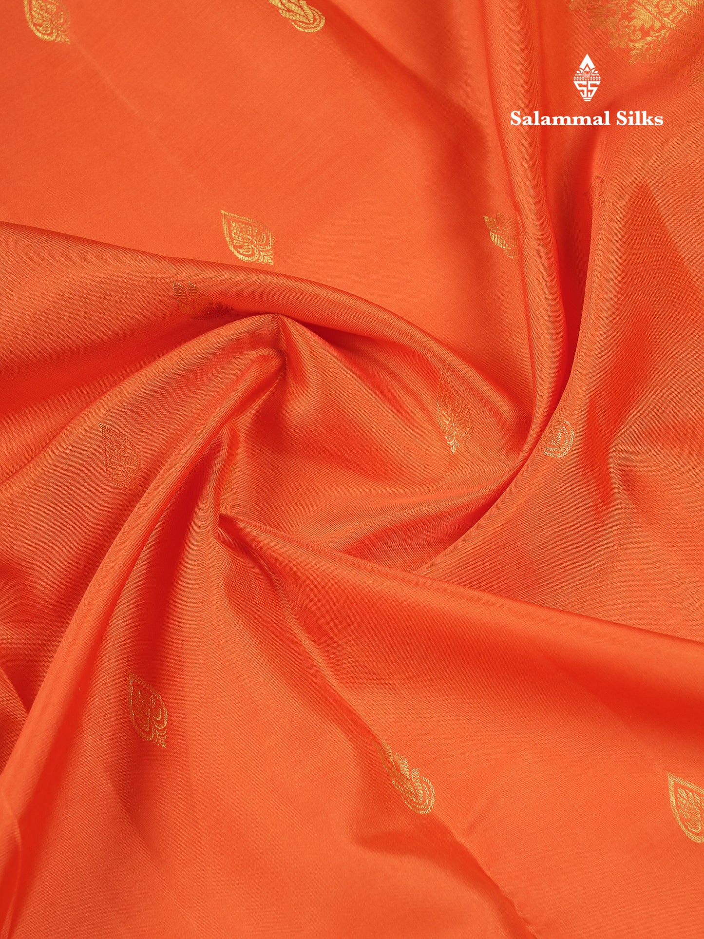 Beautiful Orange Pure Kanjivaram Silk Saree With Traditional Evening Morning Border