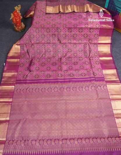 Beautiful Magenta Menakari Work Bridal Pure Kanjivaram Silk Saree With Traditional Border