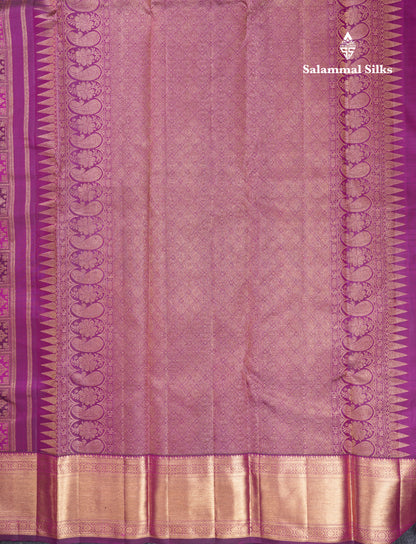 Beautiful Magenta Menakari Work Bridal Pure Kanjivaram Silk Saree With Traditional Border