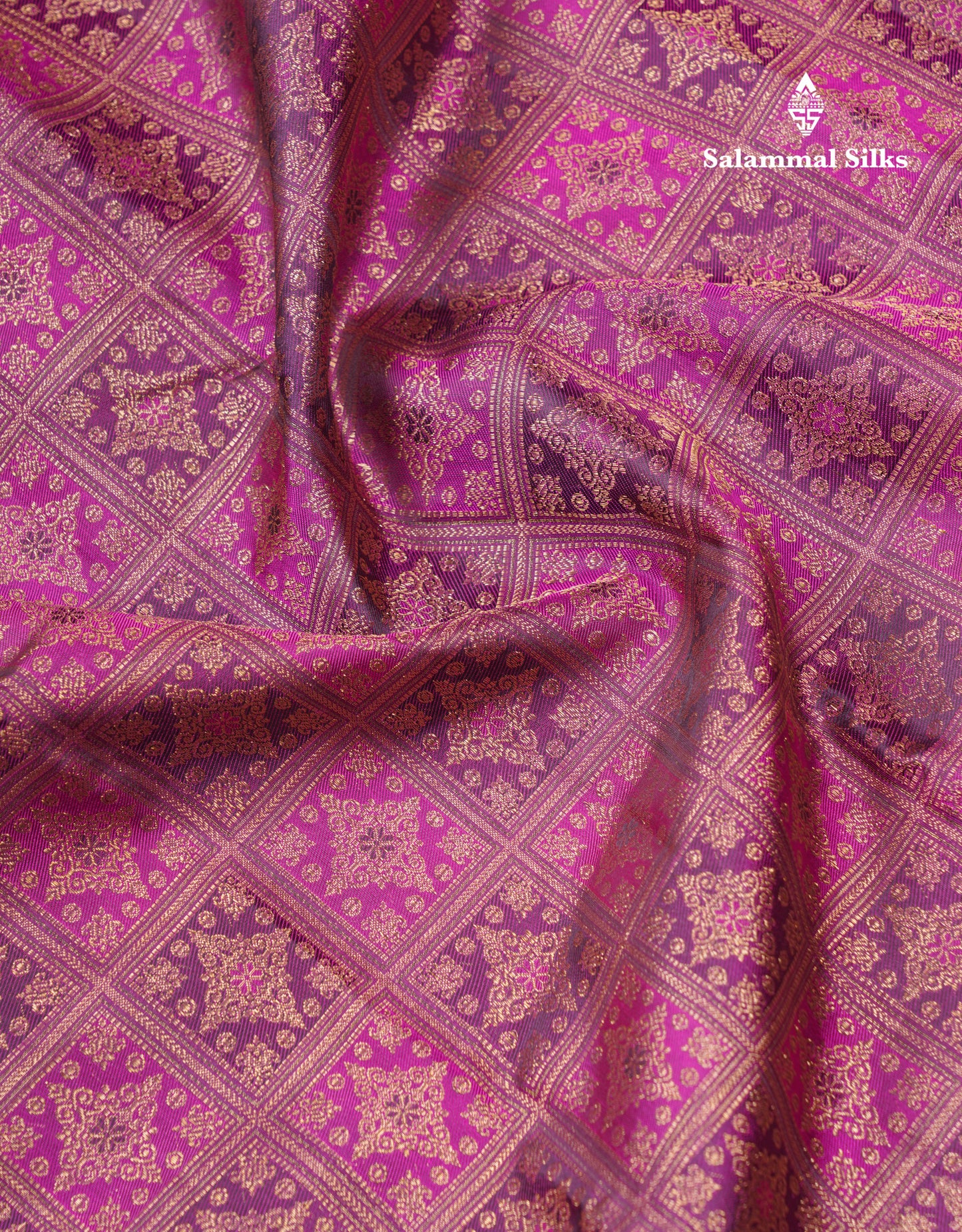 Beautiful Magenta Menakari Work Bridal Pure Kanjivaram Silk Saree With Traditional Border