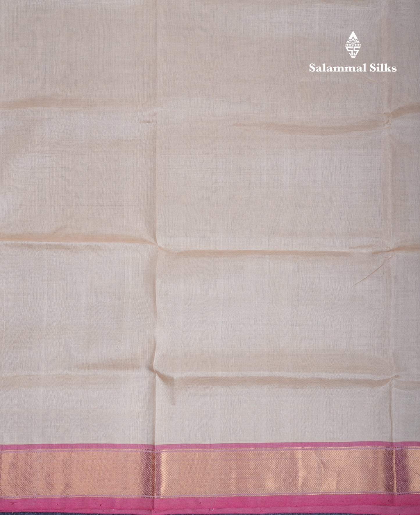 Half White Pure Silk Cotton Saree With Contrast Reddish Pink Blouse