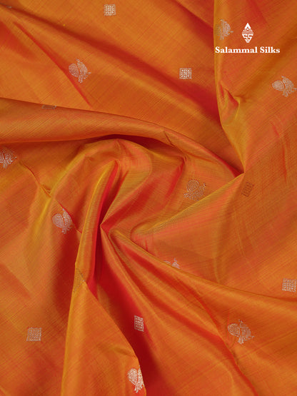 Beautiful Mustard Yellow Pure Kanjivaram Silk Saree With Contrast Pink Traditional Evening Morning Border
