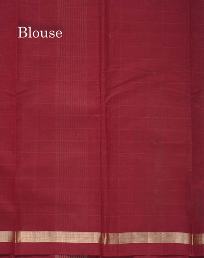 Handloom Pure Cotton Saree -  Beige Colour Body With Contrast Maroon Blouse