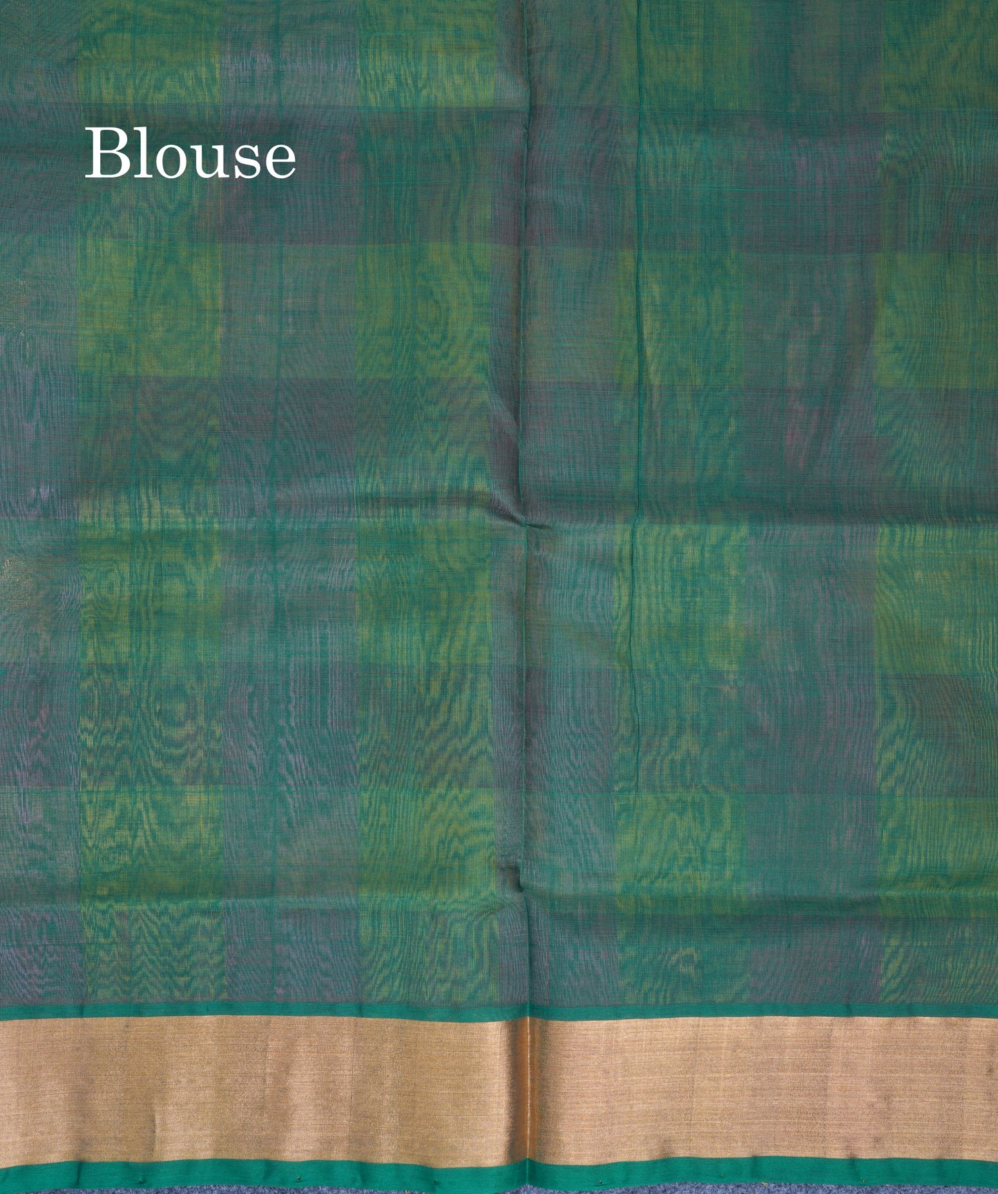 Beautiful Paalum Pazham Checks Pure Silk Cotton Saree With Contrast Bottle Green Blouse