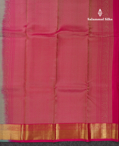 Beautiful Rexona Checks With Butta Pure Kanjivaram Silk Saree With Contrast Pink Blouse